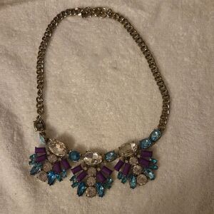 J. Crew Vibrant Blue and Purple Statement Necklace